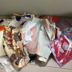 絞り　大島紬　他ハギレ　リメイク素材　着物　反物端切れ　まとめ