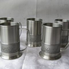 ★THAILAND  製　　　ステンレス製　　コップ　５個　　　美品