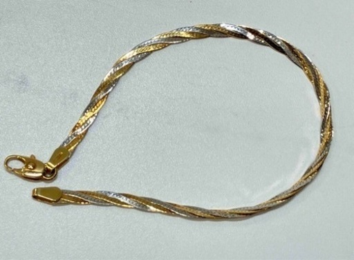 K18 コンビゴールド スネークチェーン約18㎝ 総重量約4.5g ブレスレット