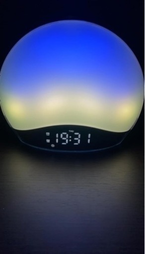 目覚まし時計 光 間接照明 ベッドサイドランプ RGBライト bluetoothスピーカー付き　ダブルアラーム