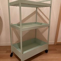 IKEA NISSAFORS ニッサフォース ワゴン, ペールグリーン, 50.5x30x83 cmの画像