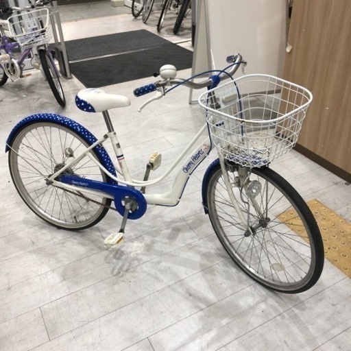 子供用自転車DAIWA24インチLDL01864ホワイト×ブルーサビ有【トレファク