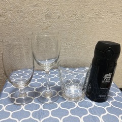 ガラスコップ  サーモス水筒  チョコフォンデュ ワイングラスの画像