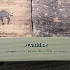限定お値下げ【1枚は新品】エイデンアンドアネイおくるみ2枚セット（ブランケット）の画像