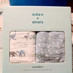 限定お値下げ【1枚は新品】エイデンアンドアネイおくるみ2枚セット（ブランケット）の画像