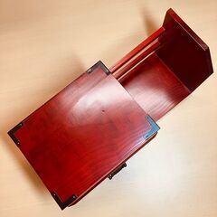 卓上小タンス（伸縮式サイド本棚付き）の画像