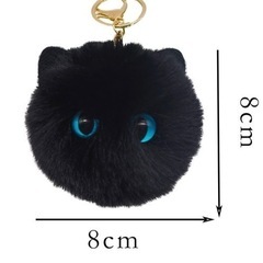 2点セット　猫キーホルダー　バッグチャーム　 リボン付き　ふわふわ　猫ちゃんの画像
