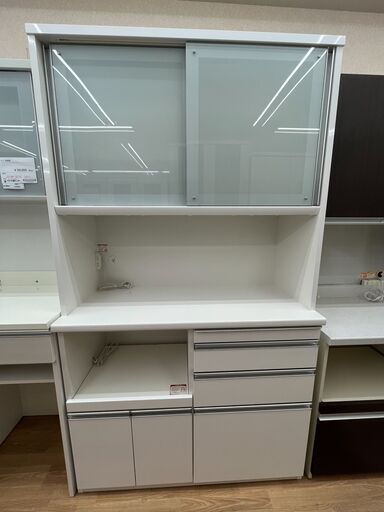 ★ジモティ割あり★ 松田家具 食器棚 ホワイト H207×W118×D49 クリーニング済み KJ5083