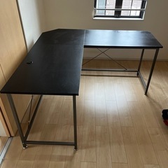 レヴァノス L字デスク 幅156cm ダークブラウン コーナーデ...