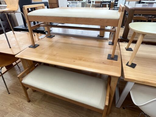 ★ジモティ割あり★ ニトリ 4人用ダイニングセット ナチュラル H70×W120×D80 クリーニング済み KJ5088