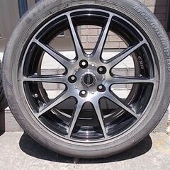 【完了】アルミホイール　１７インチ　7J　ＰＣＤ１１４．３　インセット53　４本セット中古の画像