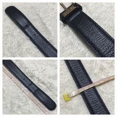正規品 シャネル キャビアスキンレザーベルトブラック 65/26の画像