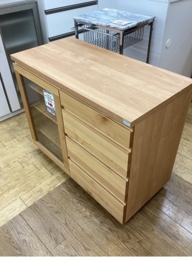 KE-35【新入荷　リサイクル品】堀田木工　アルダー材　キャスター付き　キャビネット　ナチュラル