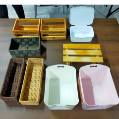 【中古】小物入れ、小さいすのこ　9点セット