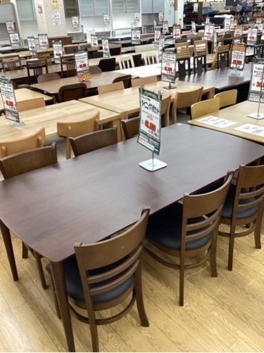 KE-38【新入荷　アウトレット】ダイニング7点セット　ブラウン