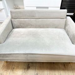 ♪LOWYA ベルベット調2人掛けソファ コンパクトソファ♪