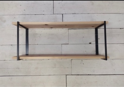 アイアンウォールシェルフ☆2個セット☆スクエアブラケット棚受けDIY