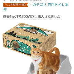 ほぼ新品　猫用トイレ　猫砂つきの画像