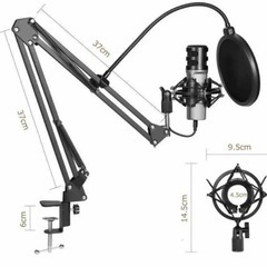 ★高音質★コンデンサーマイク 単一指向性 三脚付き ノイズ軽減 会議 録音の画像