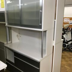 【FU830】★ 松田家具  システムキッチンボード   ホワイト  大容量  ファミリータイプ    モイス加工  ソフトクローズ付き   収納家具 クリーニング済 堺市 深井 【ジャングルジャングル深井店】