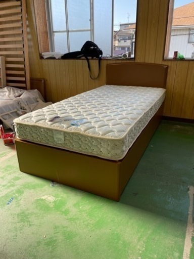 激安収納付きシングルベッド　マットレスセット