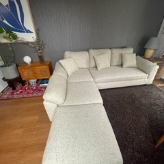 5/20まで！ソファ 3人掛けソファ+オットマン[東京配送可能]の画像