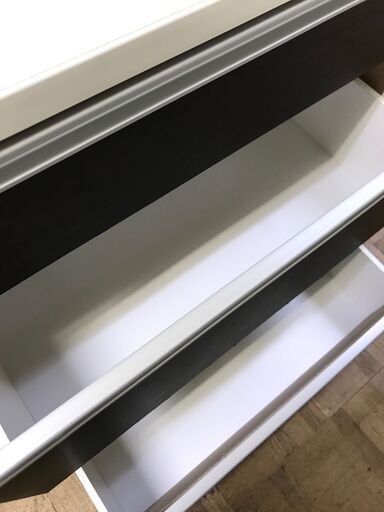 【FU833】★システムキッチンボード  ホワイト&ブラウン  大容量  ファミリータイプ  キッチン家具 収納家具 クリーニング済 