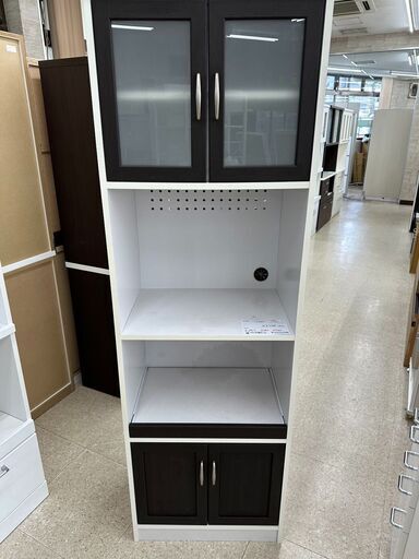 ★ジモティ割あり★ 佐藤産業 食器棚 ダークブラウン H181.5×D39×W57.5 クリーニング済み TJ5843