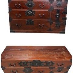 NO.1424 仙台箪笥 仙臺箪笥 ※鍵無し※ 和箪笥 和家具 古家具 キズ多め 中古の画像