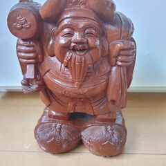 大黒天　大黒様　木彫り　開運　縁起物 25cm ×15 cm