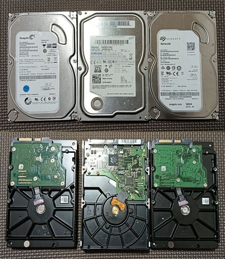 ★★HDD SEAGATE社500GB×2品 SAMUSUG250GB×1品合計３品!健康状態はCrystalDiskInfoで確認して出品！HDDスタンド無料！