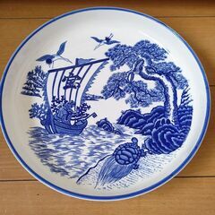 大皿 絵皿 10枚セット 宝船 松 鶴 直径約40cm