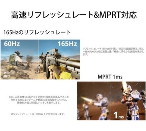 【ゲーミングモニター】IPS3150WQHDR165【WQHD.144hz】