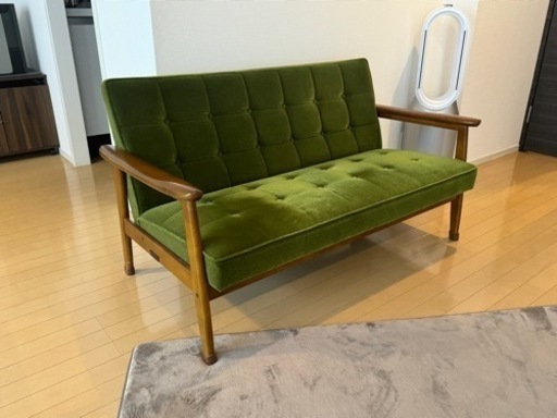 カリモク60 Kチェア2シーター/モケットグリーン
