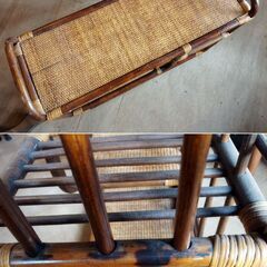ラタンラック 飾り棚 籐家具 昭和レトロ　/TJ-1792 2F北の画像