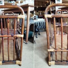 ラタンラック 飾り棚 籐家具 昭和レトロ　/TJ-1792 2F北の画像