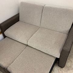 2人掛けソファ　ソファベッド　オットマン付ソファの画像