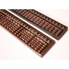 昭和レトロ　骨董品　そろばん　木製　五つ玉　四つ玉　のセット　今では珍しく懐かしい五つ玉の画像