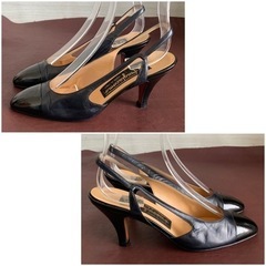 フラジャコモ【21㎝位】バックバンドパンプス☆クリーニングお手入れ済の画像