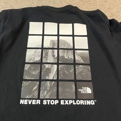 ノースフェイス　ロンTシャツ　ブラック　バックプリントの画像