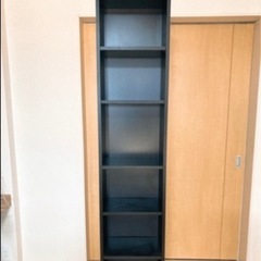 イケア IKEA BILLY 本棚 スリム ブラックブラウンの画像