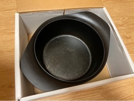 美品　柳宗理　南部鉄器　深型22cm ステン蓋付き