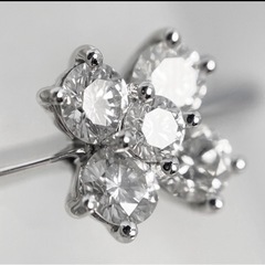 天然ダイヤモンド プラチナ900 フラワーモチーフリングの画像