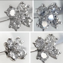 天然ダイヤモンド プラチナ900 フラワーモチーフリングの画像