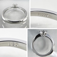 天然ダイヤモンド プラチナ900 フラワーモチーフリングの画像