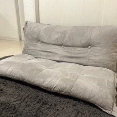 2人掛け座椅子ソファ グレーの画像
