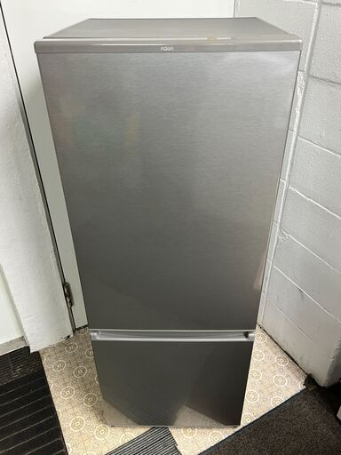 動作美品AQUA 2ドア冷蔵庫 AQR-20J 200L 2020年 LED ガラス棚 シルバー 清掃除菌済 家庭用