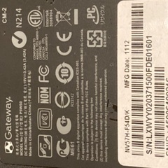 Gateway ノートパソコン A4 大画面. HDD メモリ抜きますの画像