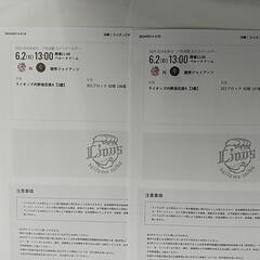 6月2日交流戦 ベルーナドーム13時試合　西武対巨人戦内野指定席2枚