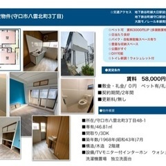 最終値下げ！守口市八雲北町3丁目　戸建て賃貸！！